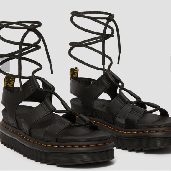 New Dr Martens Nartilla Leather Gladiator Sandals Black size 9 - Picture 5 of 16